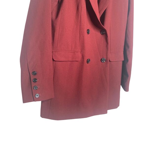 Revolve L'Academie Womens Blazer Medium Red Pockets Event Quiet Luxury Oversized - Picture 4 of 8